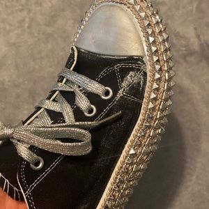 Woman’s black and silver bling sneakers!
